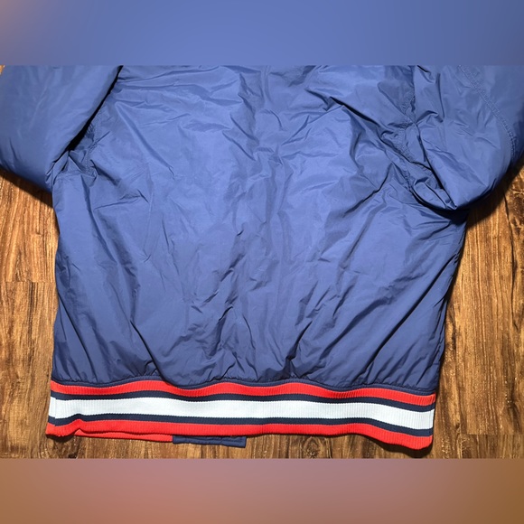 Men's Nike Navy Brooklyn Nets City Edition Courtside Hooded  Bomber Jacket - Picture 7 of 8